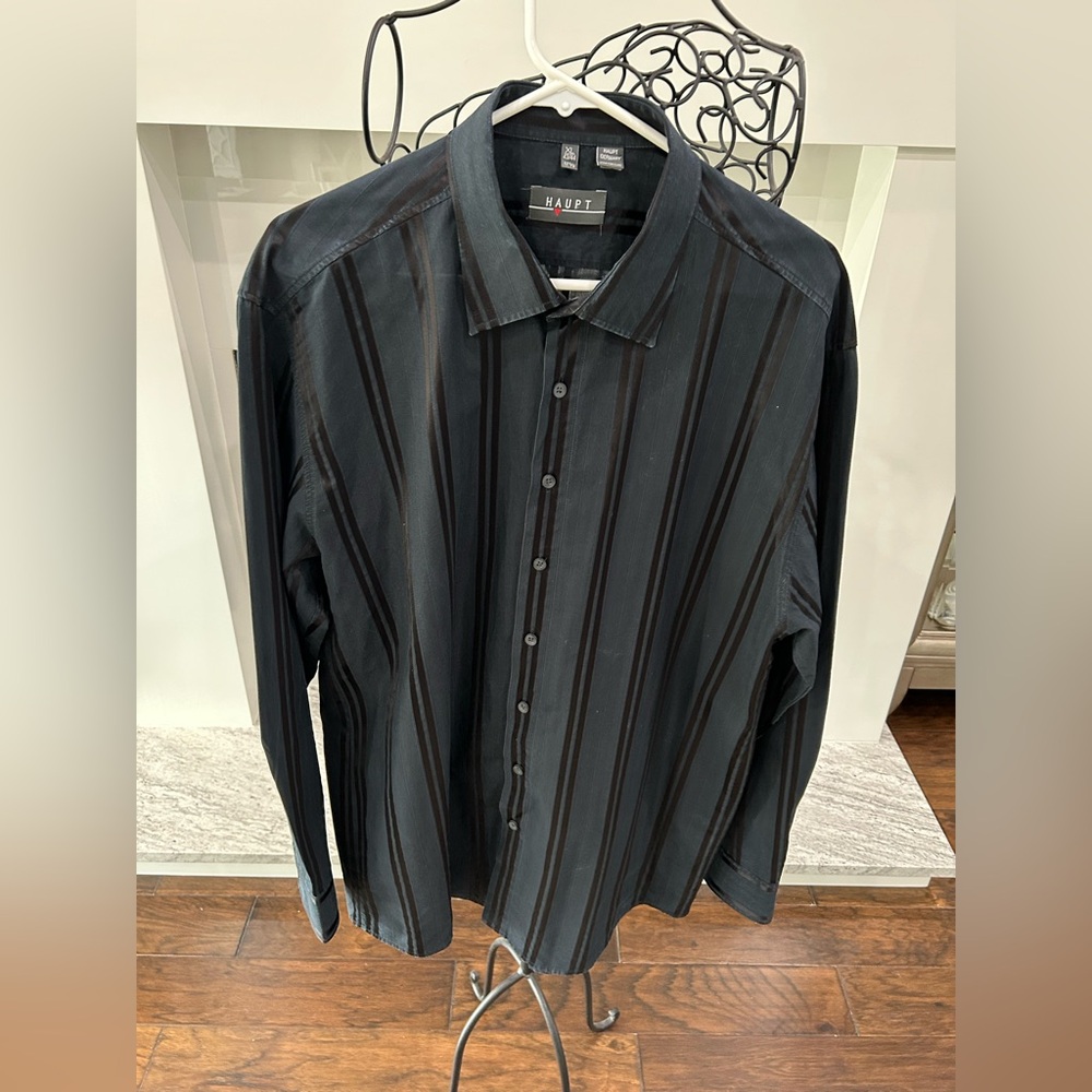 Haupt Black Two Tone Long Sleeved Shirt